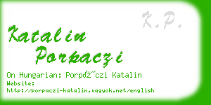 katalin porpaczi business card